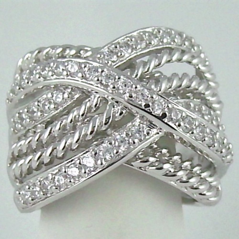 .7ct Absolute Roped & Pave' Crisscross Band Ring